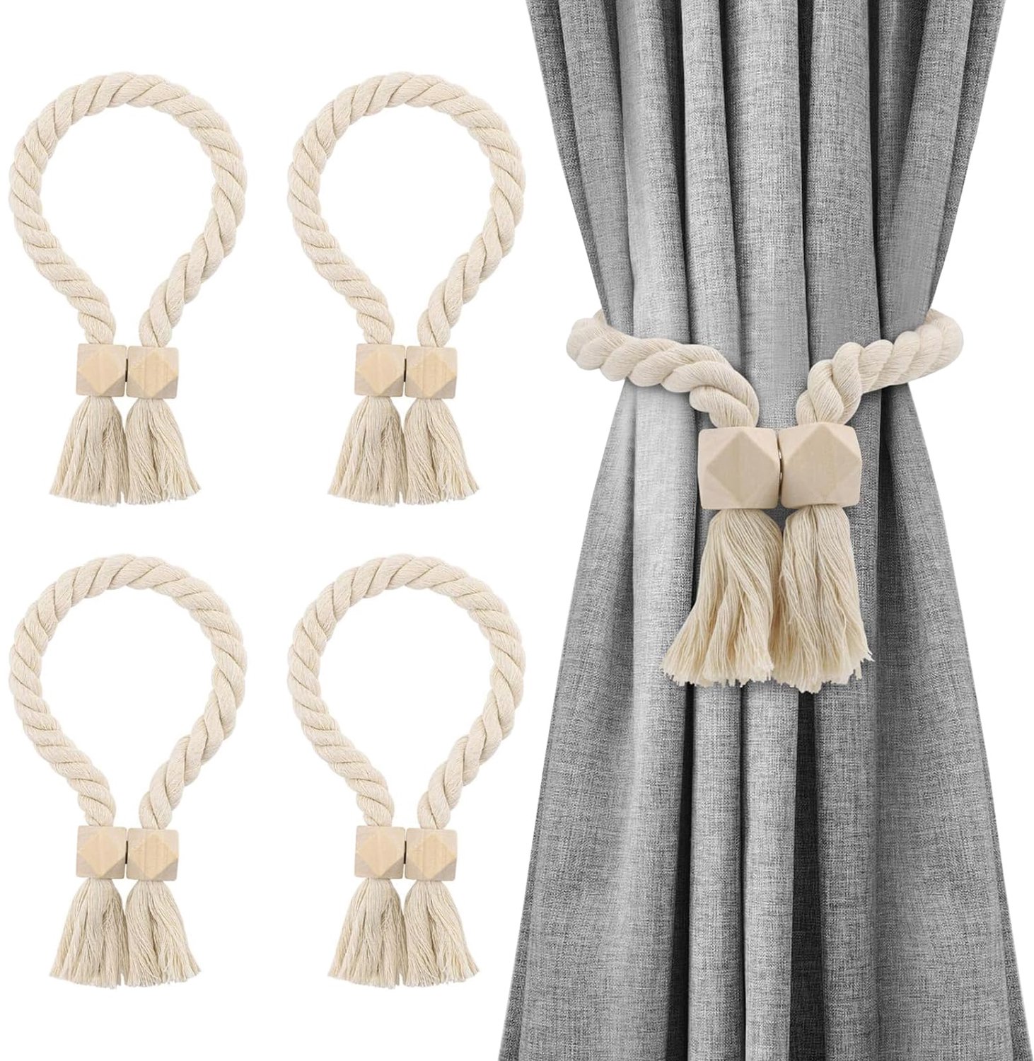 Set van 4 Magnetische Gordijnhouders in Bohemian Stijl