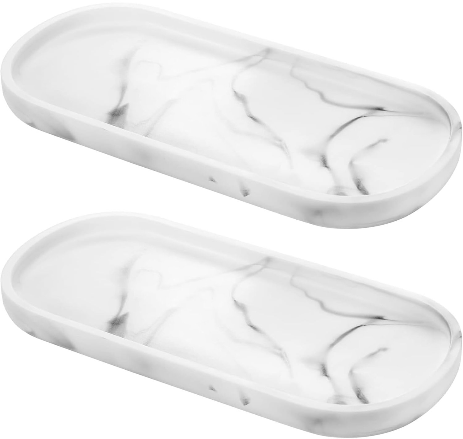 Set van 2 Decoratieve Silicone Badkamerschalen met Marmerpatroon