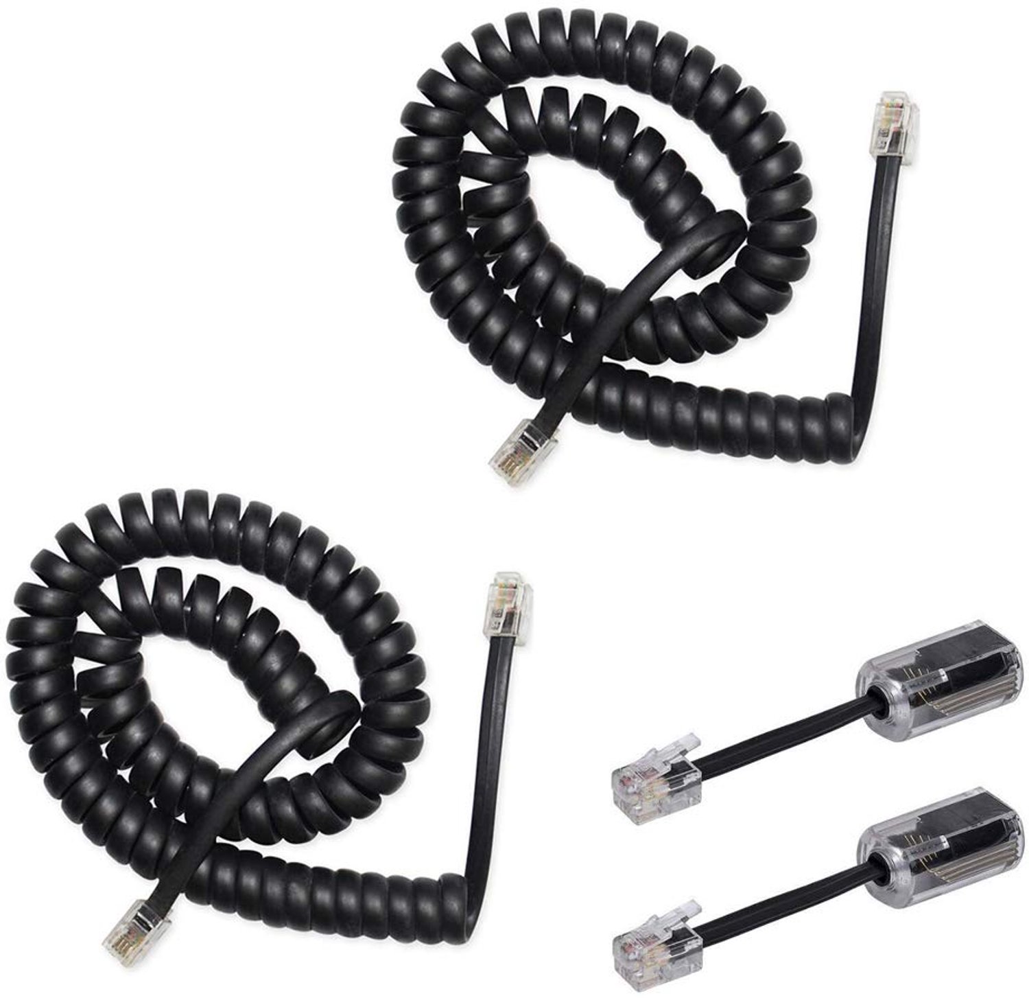 2 stuks 360 graden draaibare Telefoonkabel-ontwarmers - Zwart