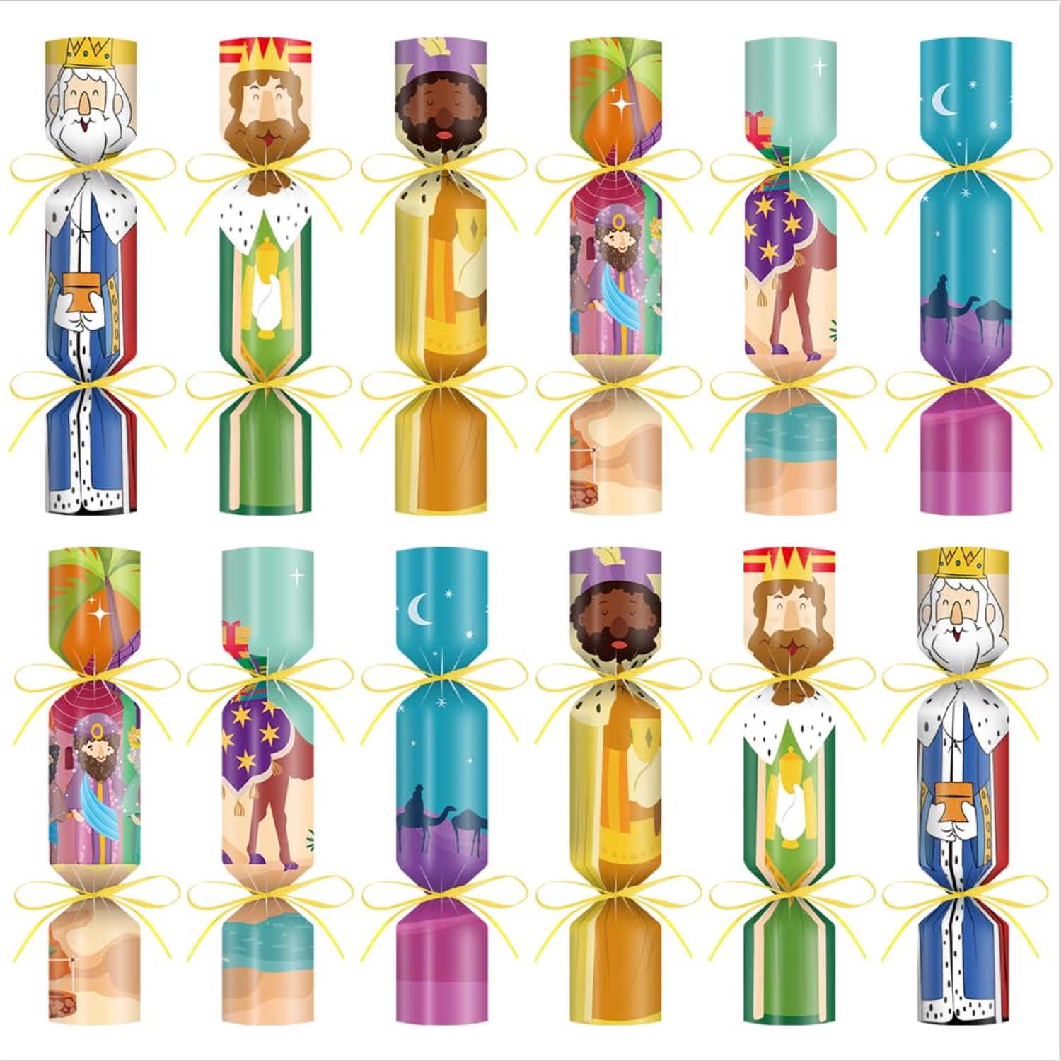 Kerstkoekjesdozen 12 Stuks - Drievoudige Cadeaudozen - Snoepdozen - Feestdecoratie - Met Deksel - Voor Kerstfeest