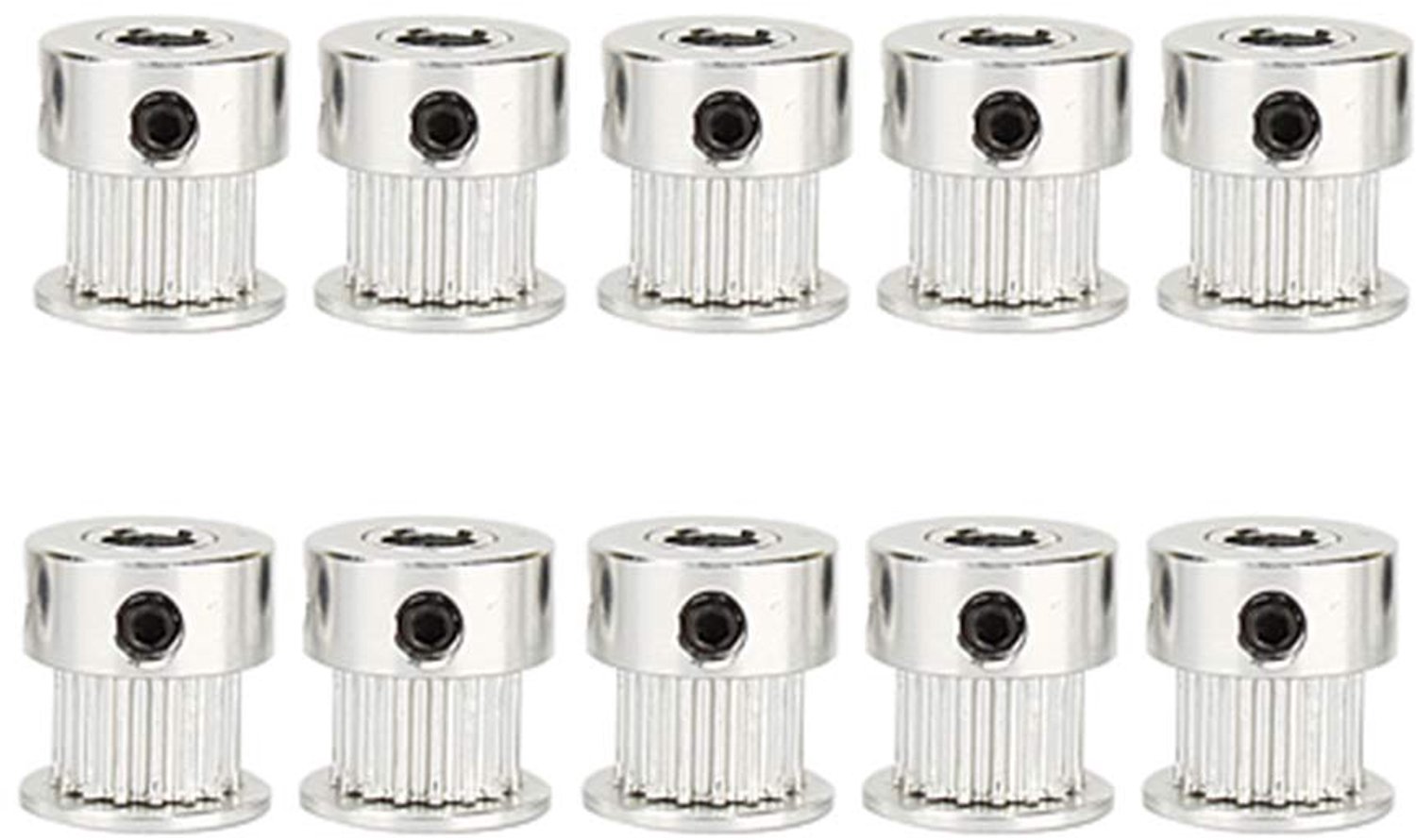 Distributieriem Katrol 16 Tanden - Aluminium Katrol - 5mm Boring - Geschikt voor NEMA 17 Stappenmotoren - Set van 5 - Voor 3D Printer/CNC