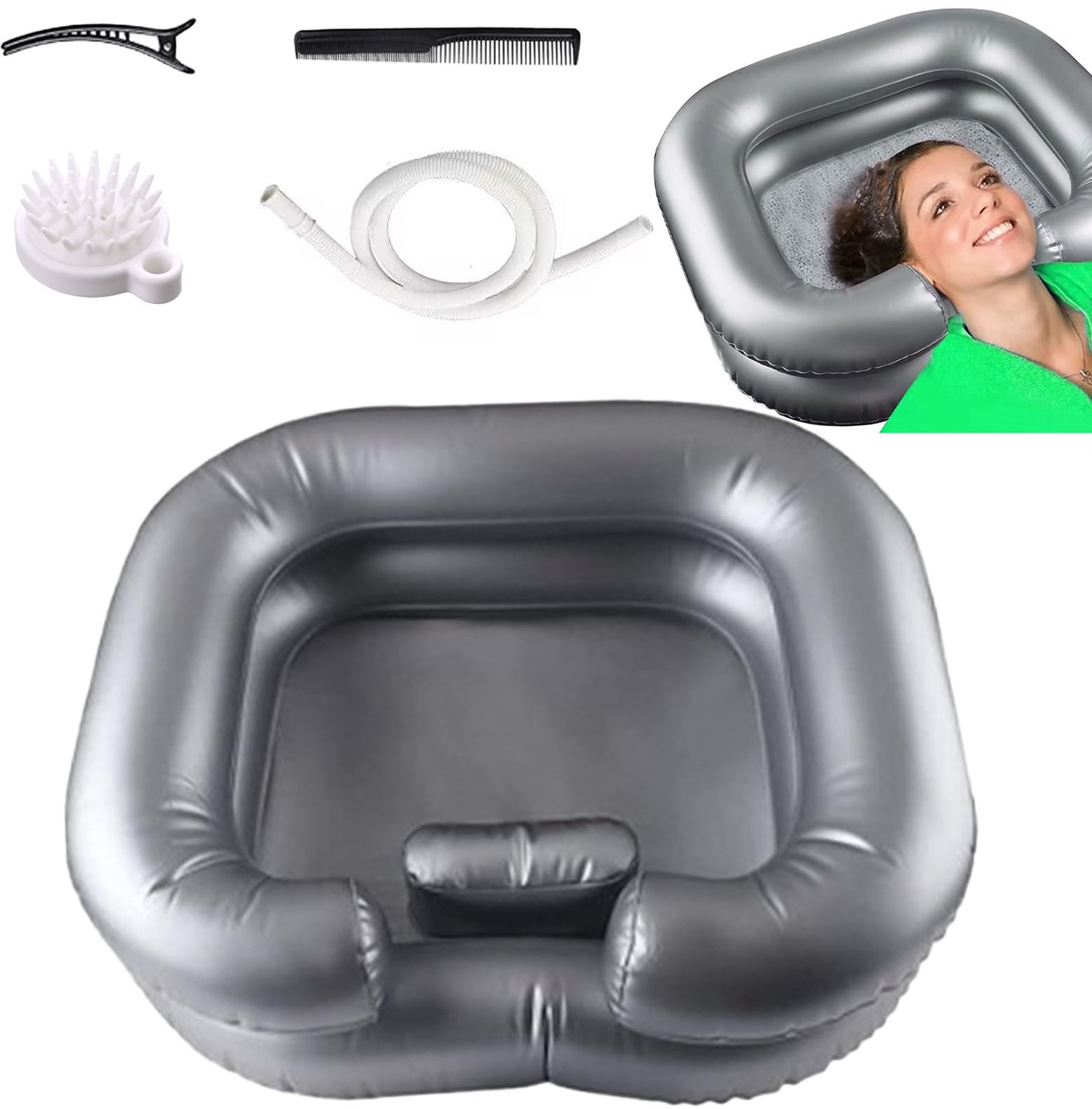 Inflatable Haarwasbak met Afvoerslang voor Bedlegerige Personen