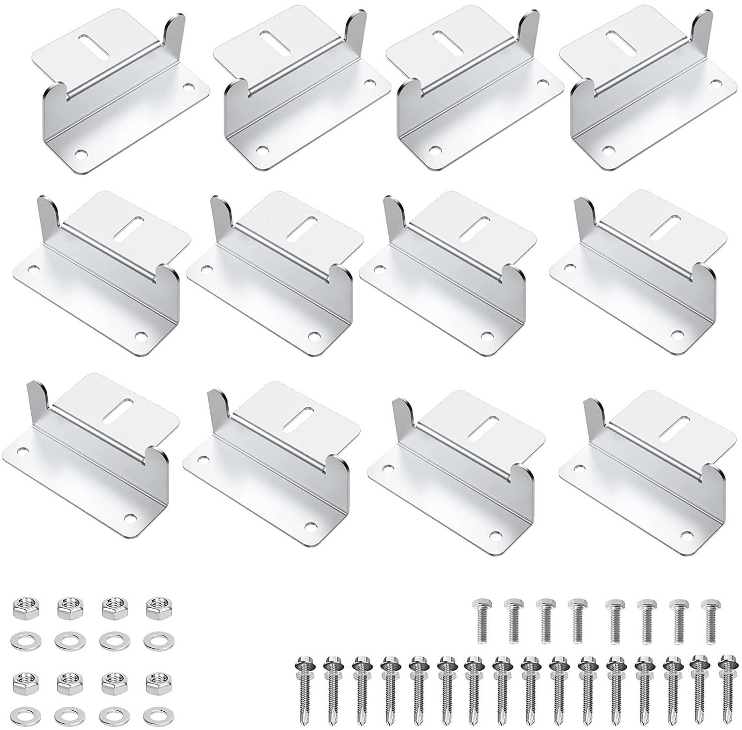 Z-Montagehouders voor Zonnepanelen - 12-Pack Aluminium