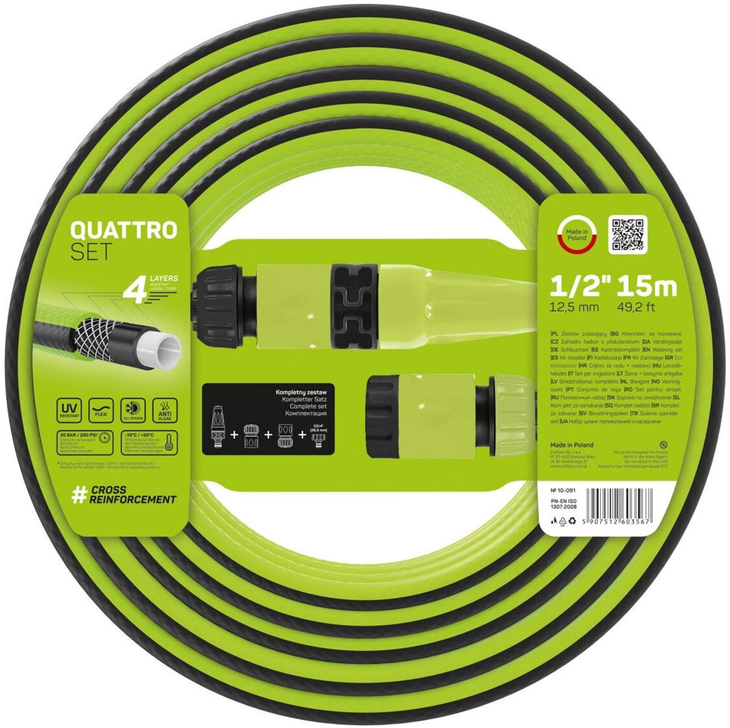 Tuinslang Set Quattro 1" - Groene Irrigatieoplossing