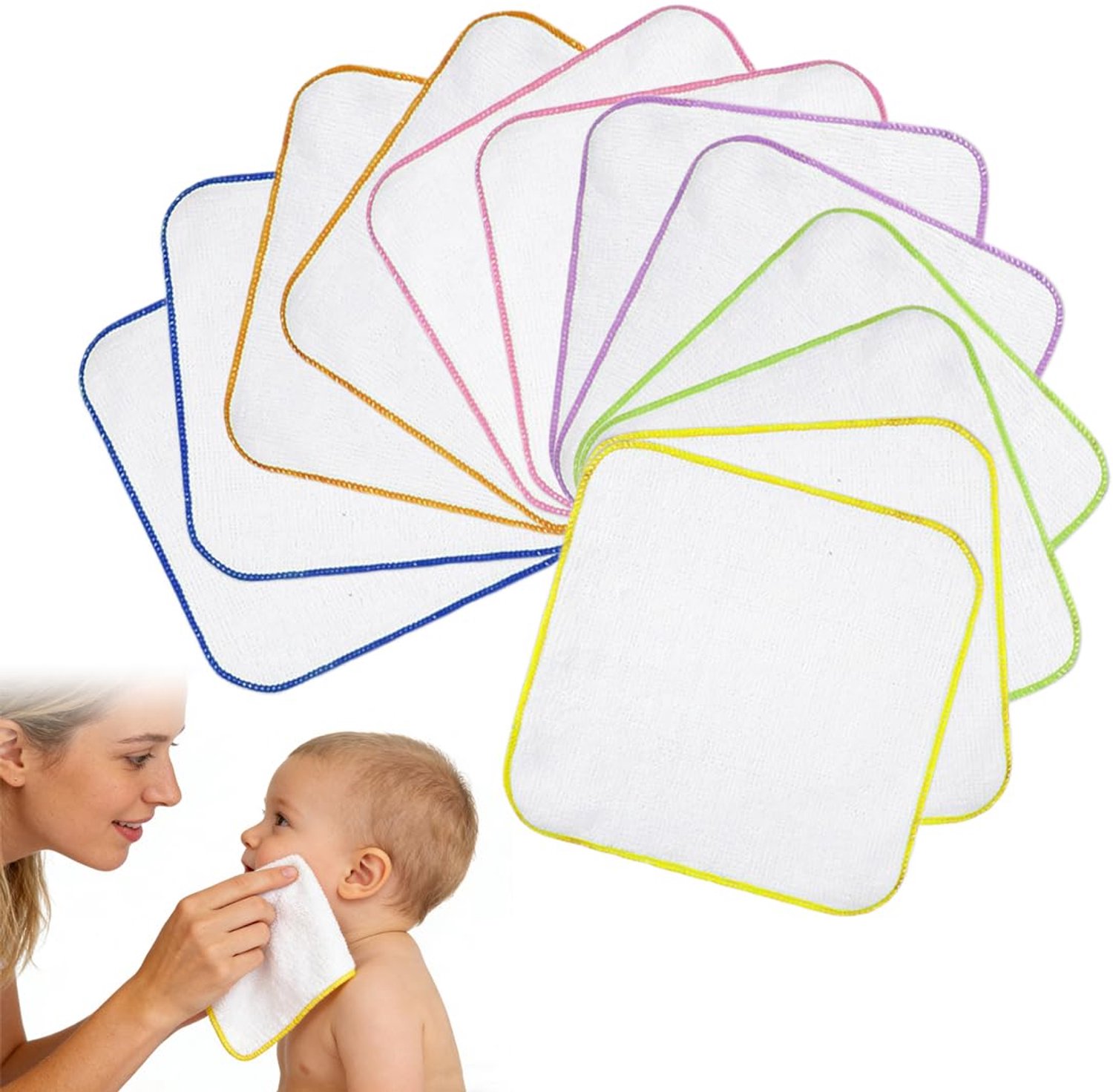 Set van 12 Wasbare Katoenen Babydoekjes