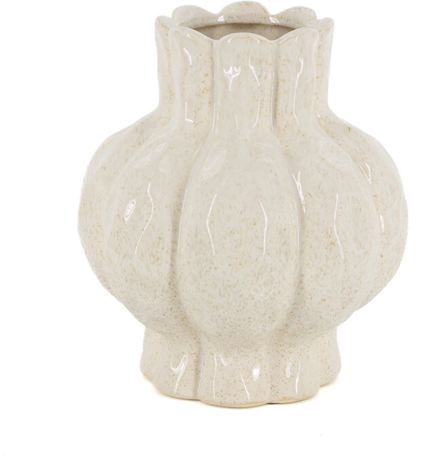 Aardewerk vaas Gaia S beige