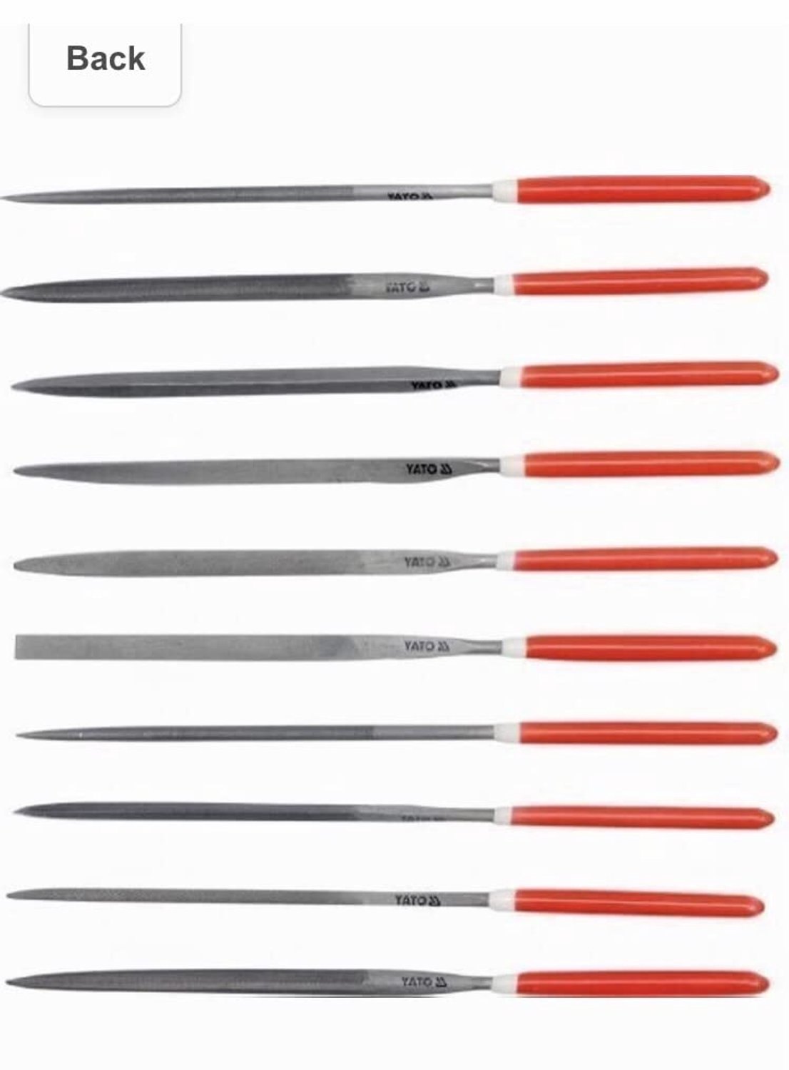 Set van 10 Naaldvijlen - 5x180x85mm