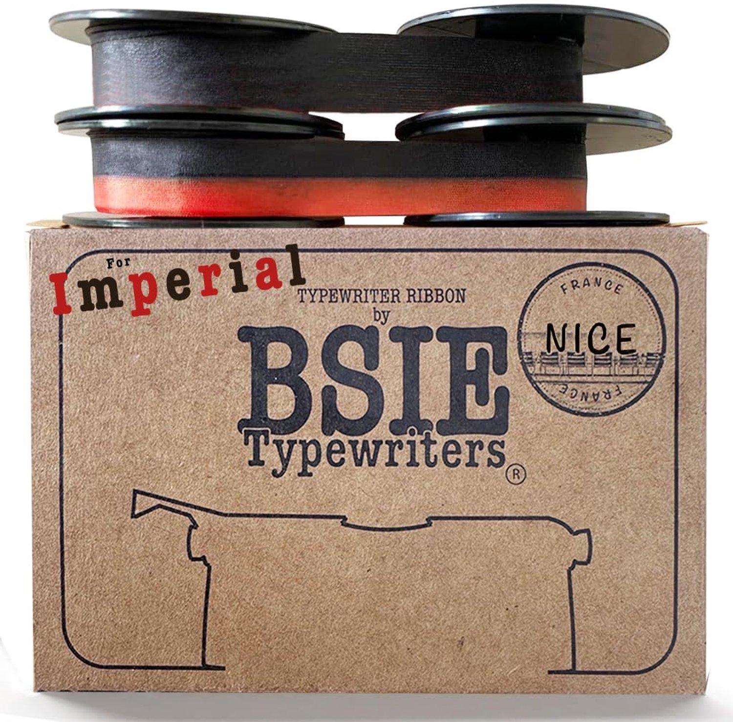 Typemachine Ribbon - 1 zwart en rood + 1 zwart