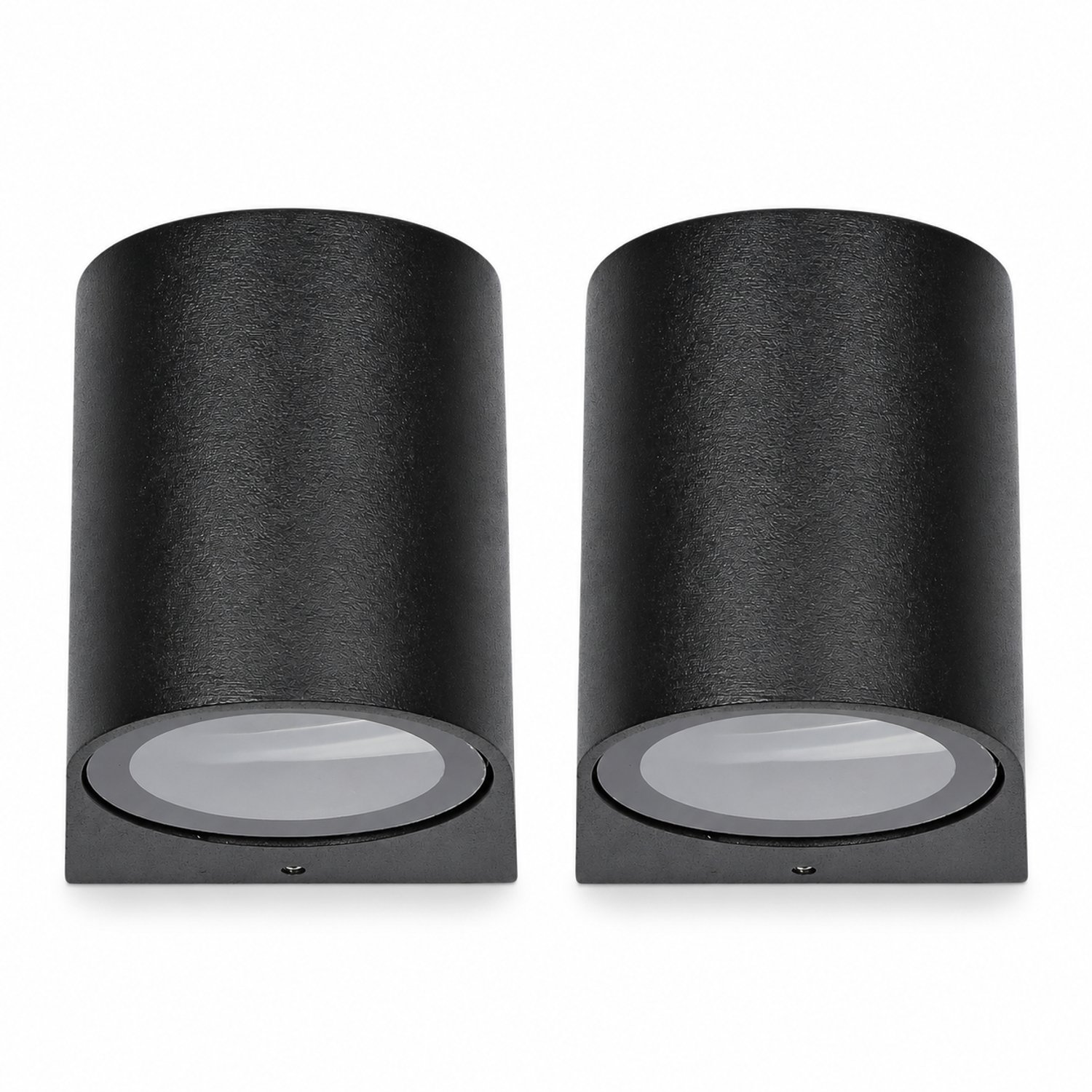 Narvie Wandlamp buiten - Set van 2 - GU10 - IP65 - Zwart - Aluminium - Rond - Zonder lichtbronnen