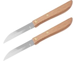 Set van 2 officemesjes met houten handvat, lemmet van 7,5 cm Nirosta Country
