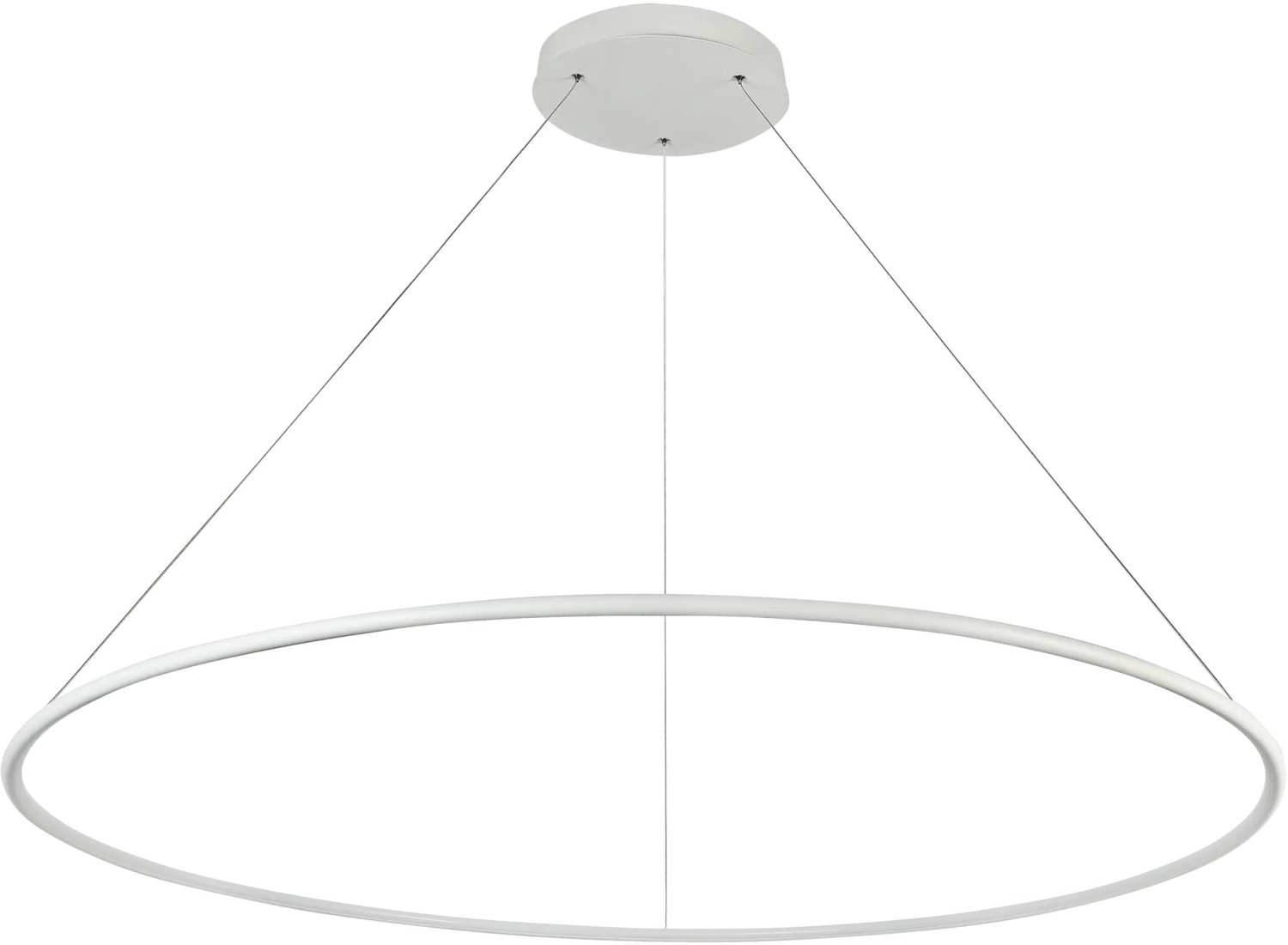 Fantasia Annu LED ringhanglamp Ø120 cm, 64W, 2240 lumen, 3000K warm wit, dimbaar, wit metaal/plexi