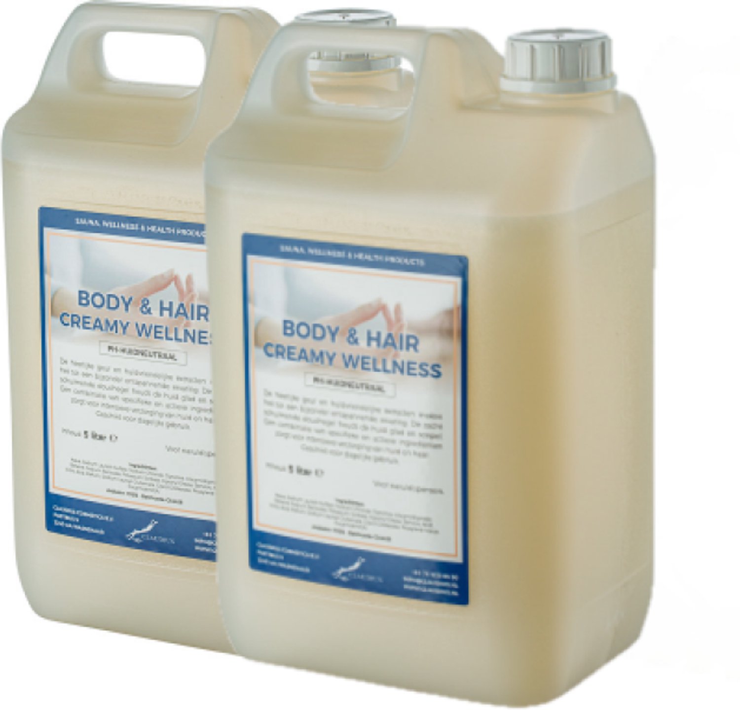 Claudius Body & Hair Creamy Wellness - 5 liter - set van 2 stuks - showergel - navulling - voordeelverpakking