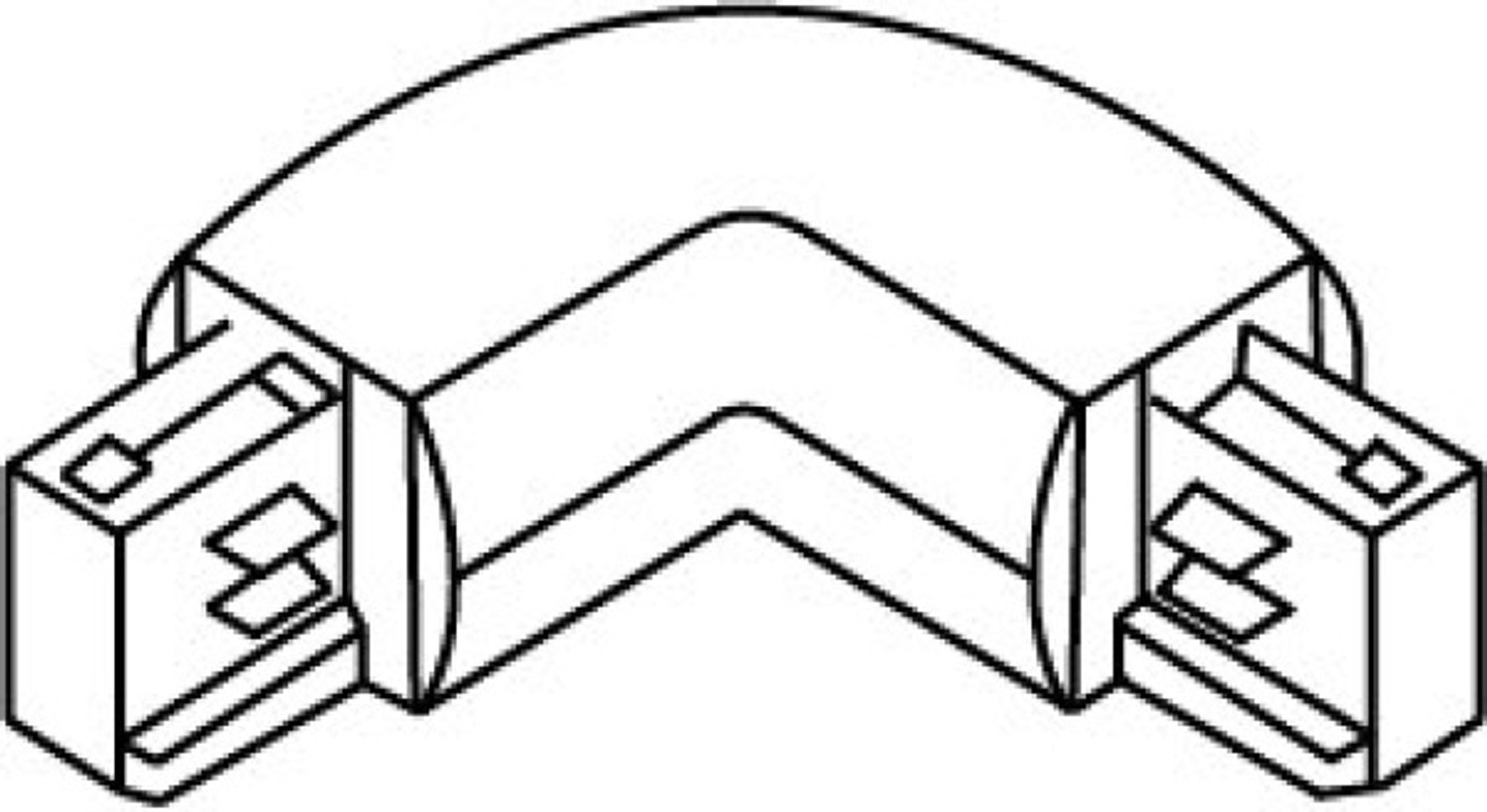 Fantasia TRACK 3-fase railsysteem L-connector wit, linkse hoekverbinding voor railspots