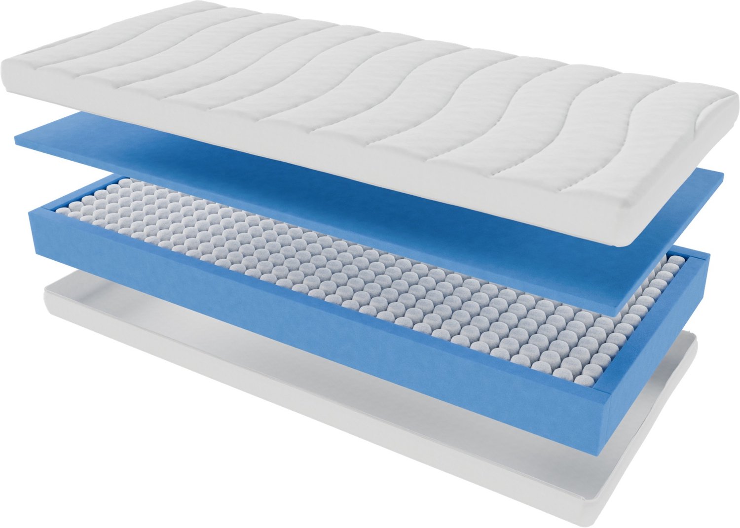 Toros Bedden 90x200x21 Hybrid - Pocket Vering - Afritsbare Hoes - Wit - Anti Allergisch - Matras