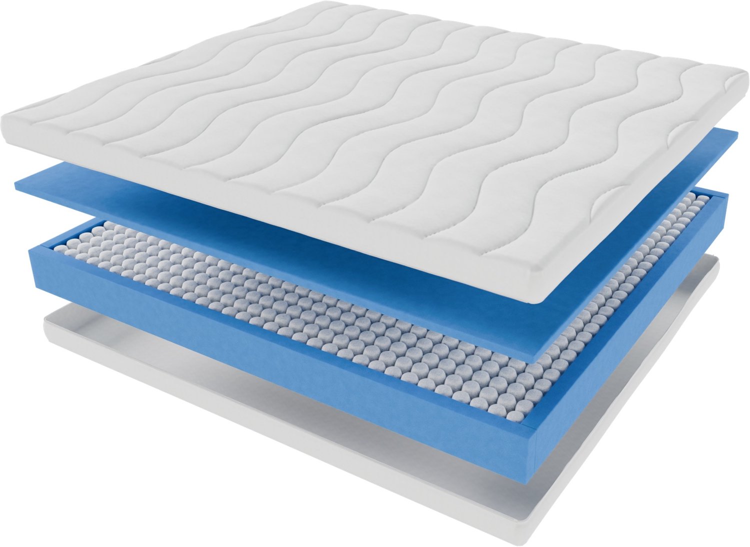 Toros Bedden 180x200x21 Hybrid - Pocket Vering - Afritsbare Hoes - Wit - Anti Allergisch - Matras