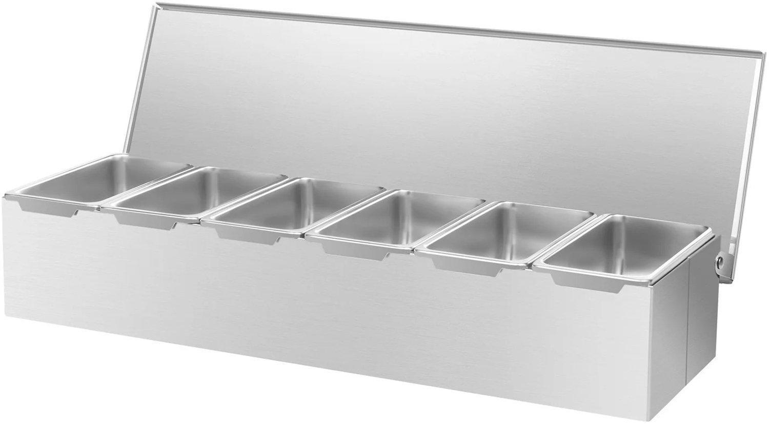 Sellino Kruiden opslag - Kruidenorganizer met 6 Compartimenten - Roestvrij Staal - Overzichtelijk & Praktisch - 46 x 15 x 9 cm