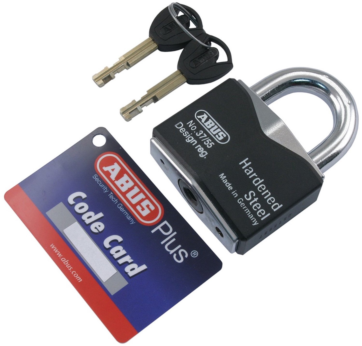 Abus Hangslot Granit Plus 37 - 55 mm - Zwaar Hangslot van Gehard Staal - ABUS-Plus-Schijfcilinder - Security Level 10 - Dubbele Beugelvergrendeling - Geschikt voor Zware Beveiliging - Zwart