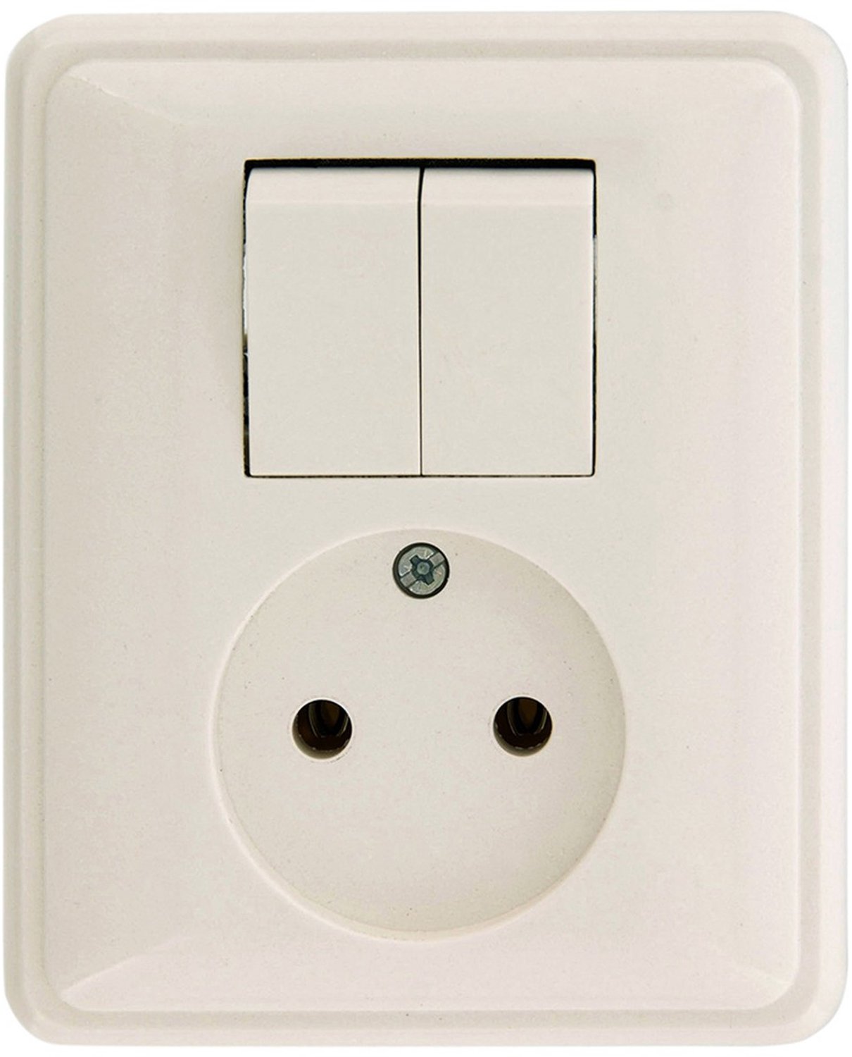 PEHA Standard Inbouw Combinatie - Wandcontactdoos 1-voudig + Serieschakelaar - Wit