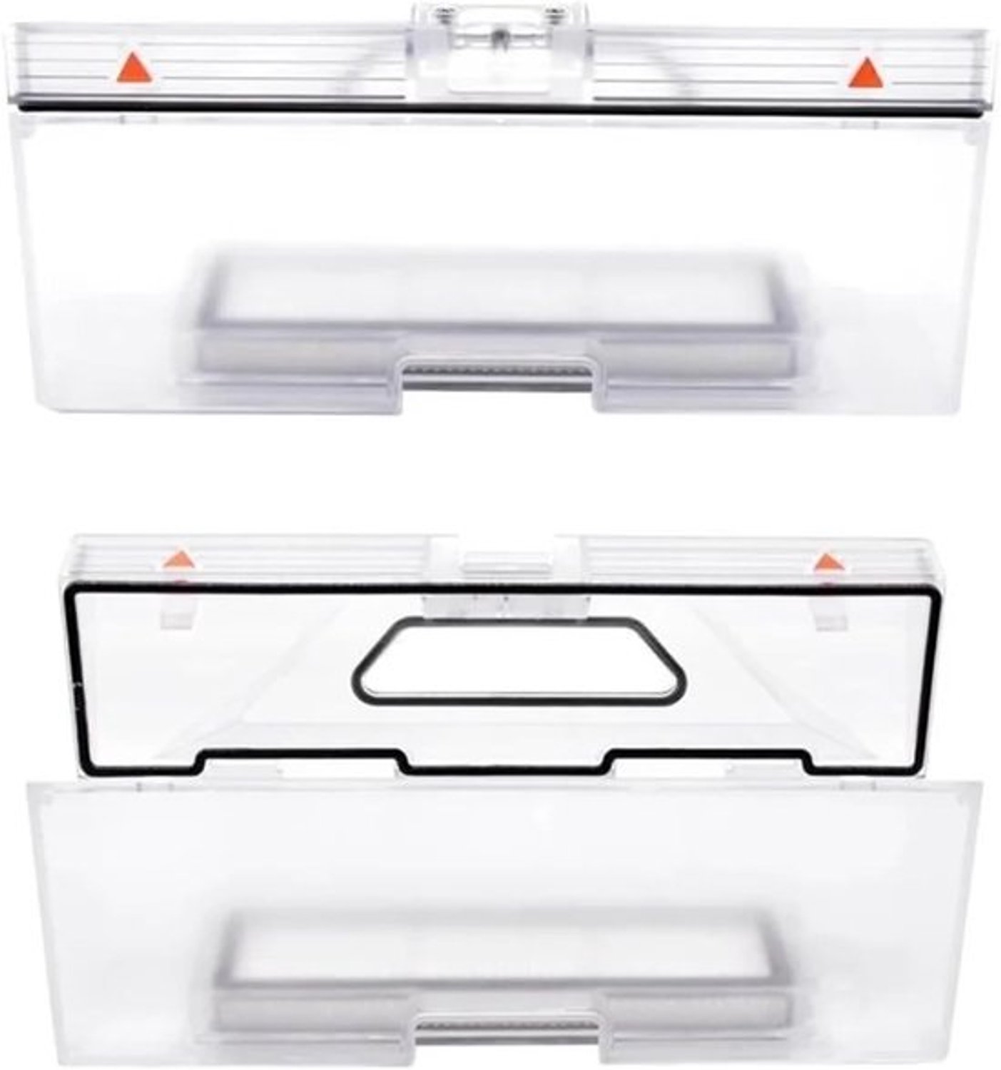 Stofzuiger Stofbox - Reserveonderdeel Robotstofzuiger - Onderhoud - Efficiënte stofopvang - 21.2x9.3x5cm - Transparant