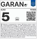 ELRO FS1805 garantie-label met het cijfer 5, een 365-dagen kalendericoon, QR-code en meertalige producttekst.