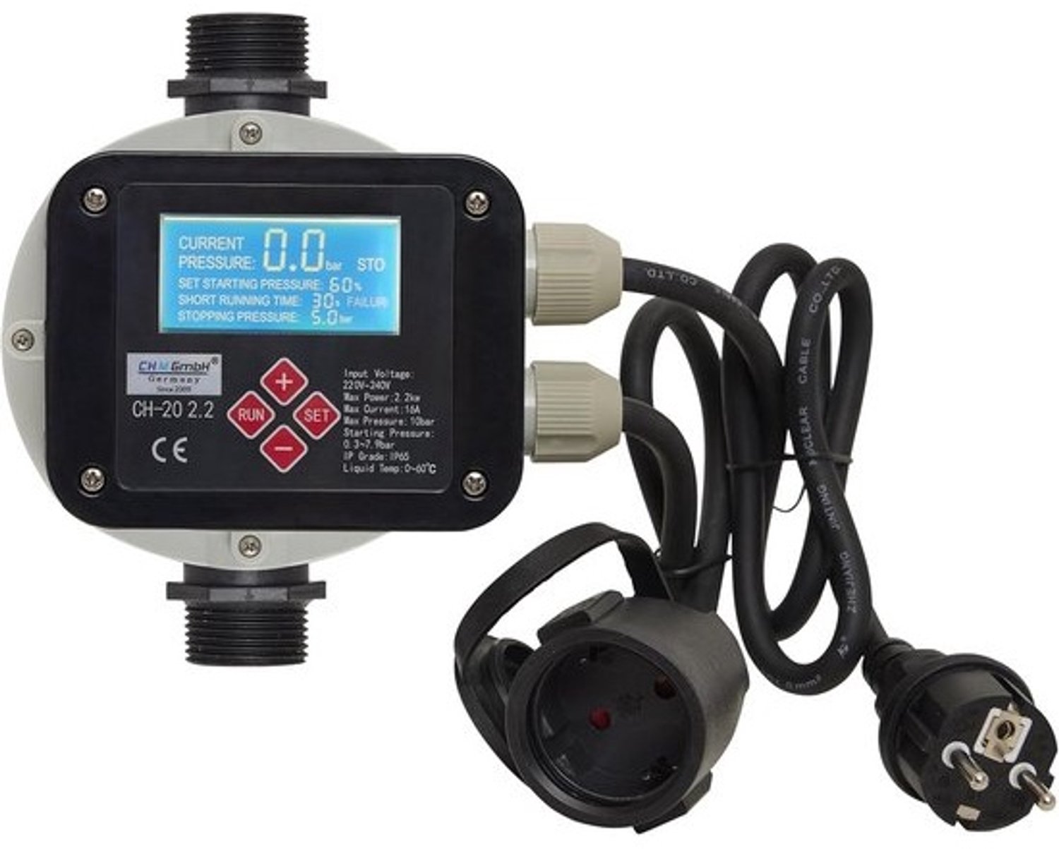 Digitale pompbesturing - LCD-display en droogloopbeveiliging - Tot 10 bar en 2,2 kW