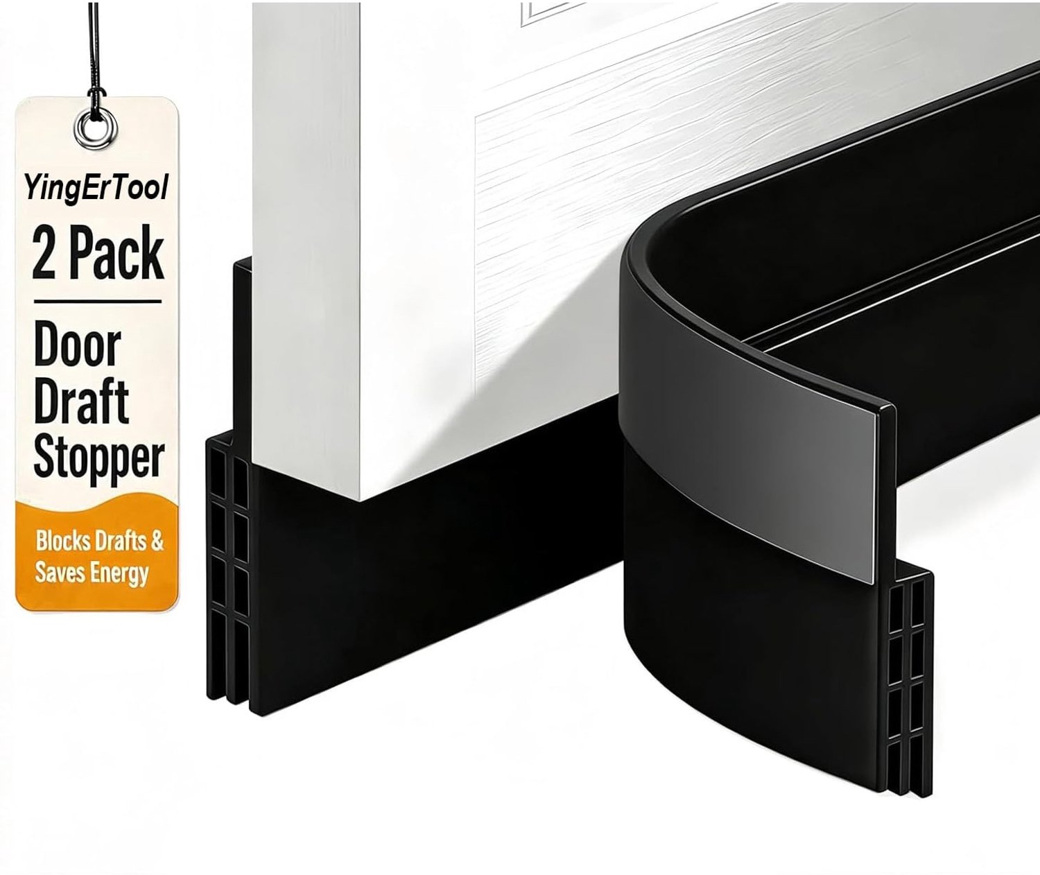 Tochtstrip - 100 cm - 2 stuks - Zwart