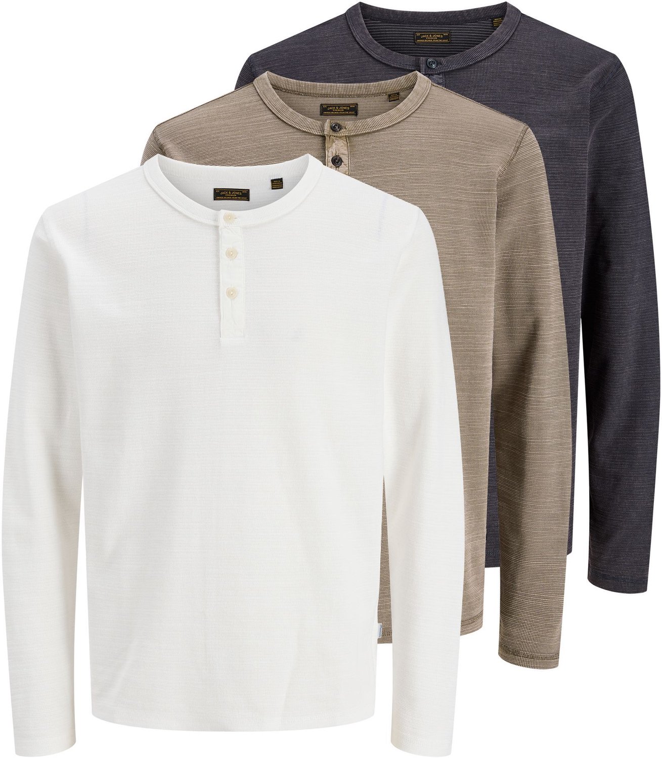 Jack & Jones Longsleeved T-shirt 3-pack Effen Longsleeved T-shirt