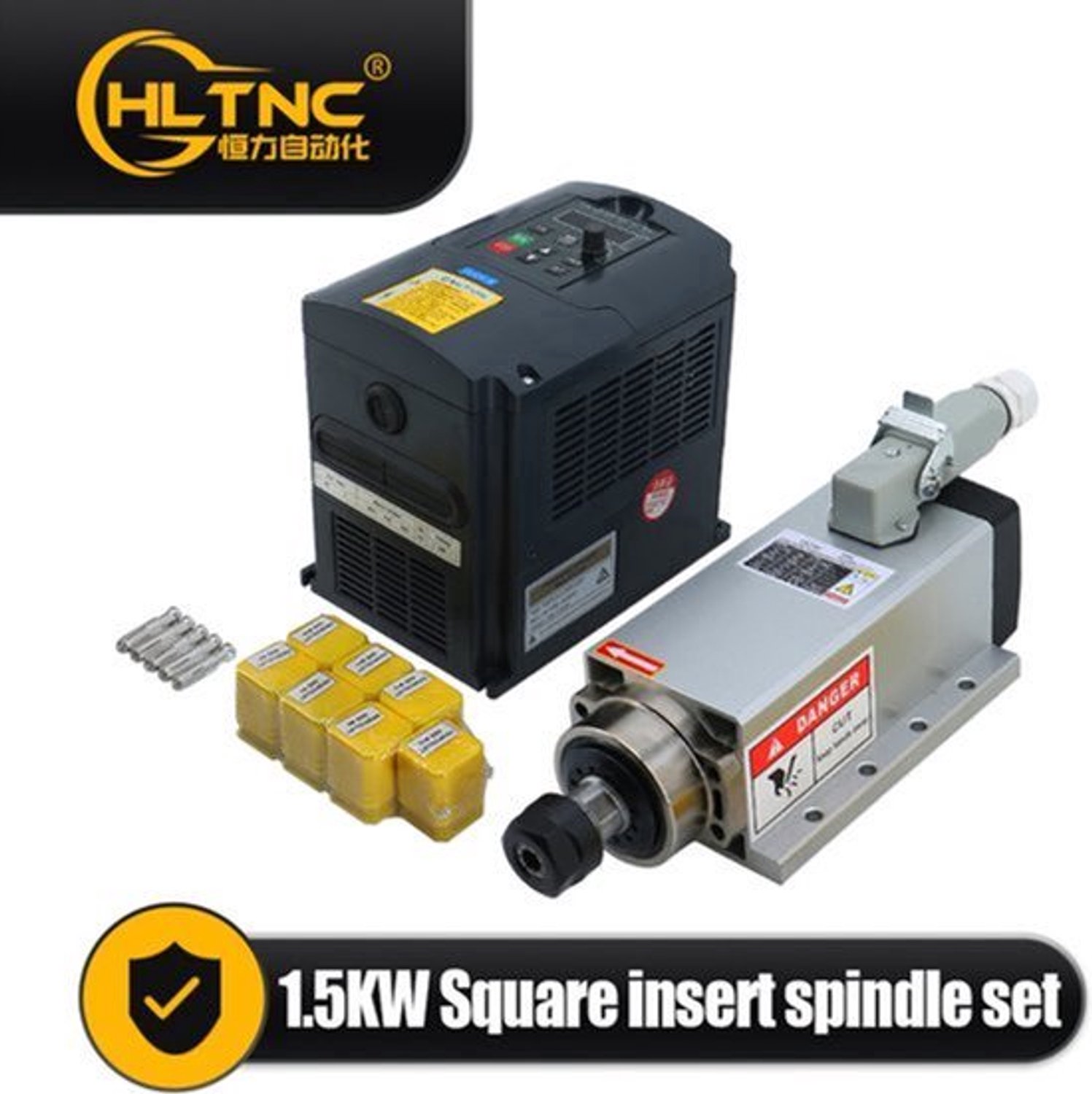 CNC Spilmotor 1500 W - ER11 Spindel 24000 RPM - Luchtgekoeld Vierkant - 220 V Netstroom - Voor Graveer- En Freesmachines