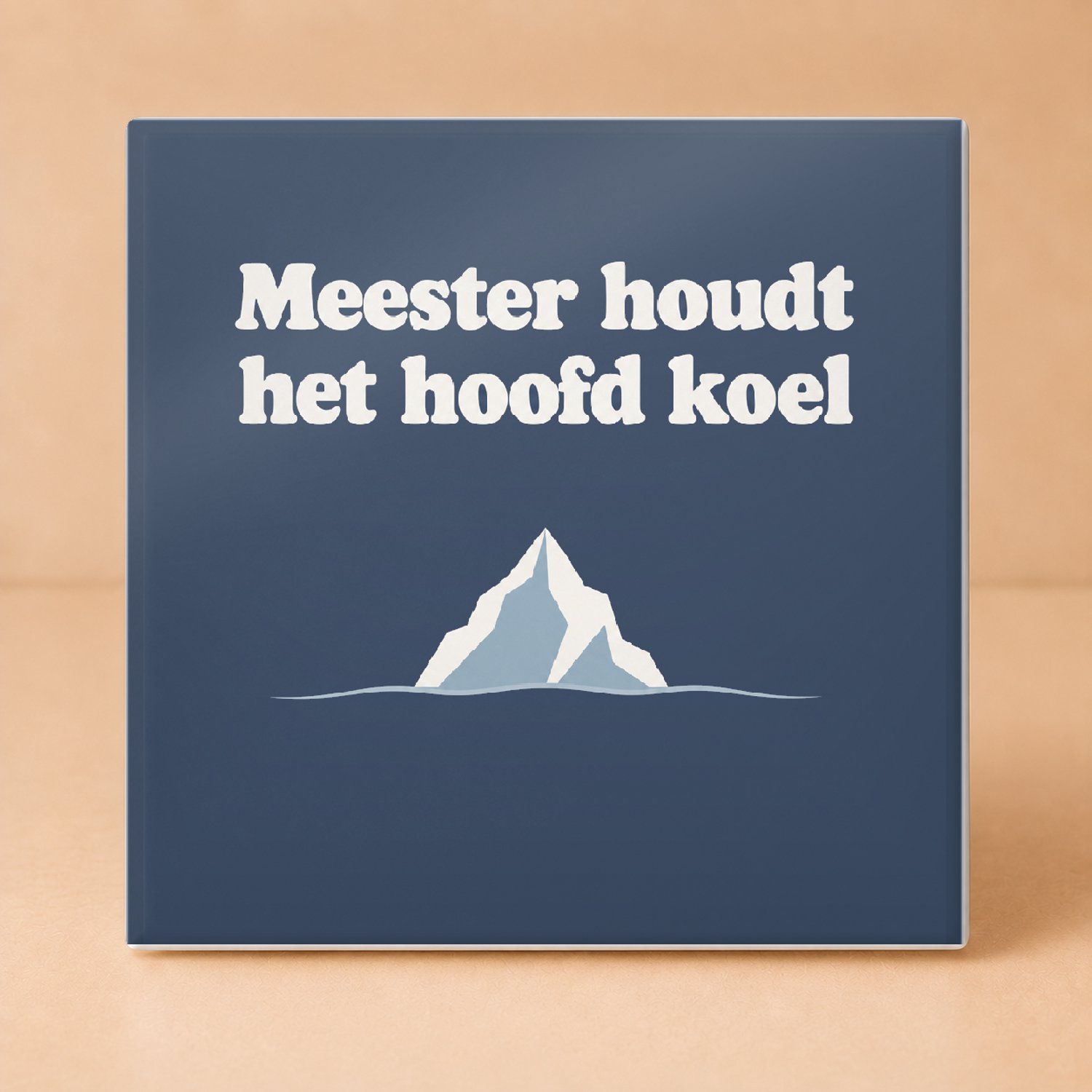 Bedruk King Vintage jaren 70 retro 'Meester houdt het hoofd koel' Tegel – Leuke decoratie voor telefoonvrije klassen en leraren - 15 x 15 cm Wit