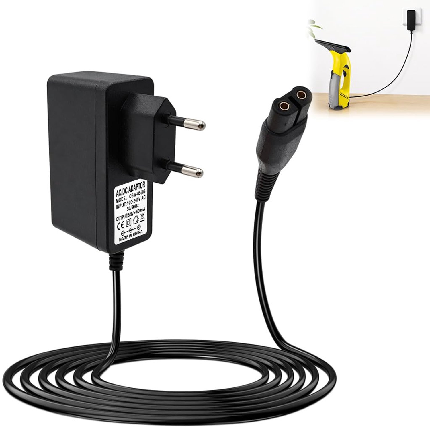 Oplader voor glasreiniger WV2 WV1 WV50 WV55 WV60 WV70 WV75 - geschikt voor meerdere modellen - ServiceTopper