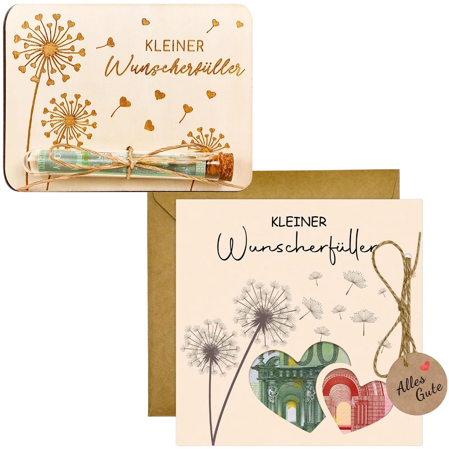 Geldgeschenkverpakking - Wensvuller met enveloppen - Geluksbrenger - Perfect voor verjaardag of bruiloft - m-winkel