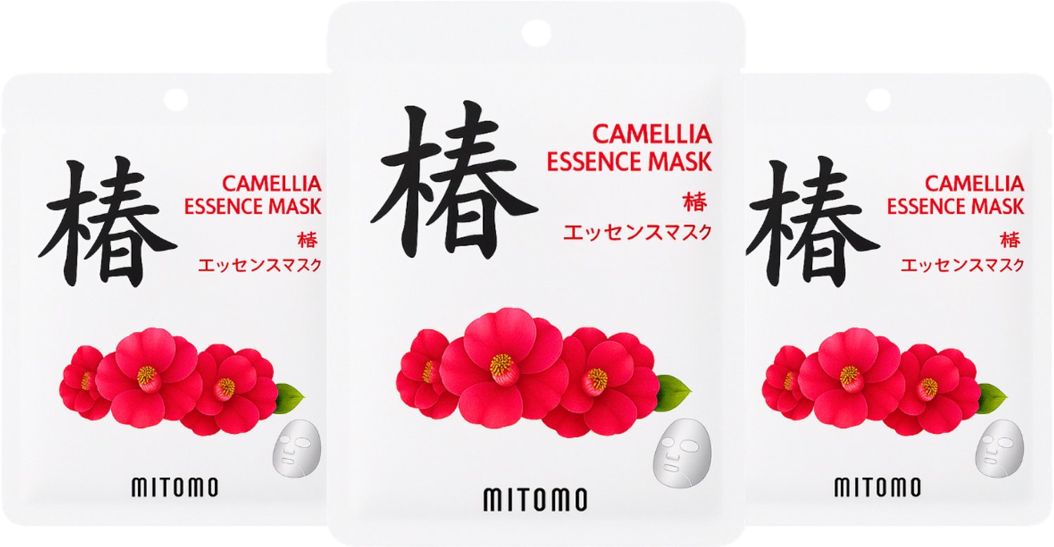 MITOMO Gezichtsmasker Camellia - Anti Rimpel & Anti Aging Sheet Mask - Gezichtsverzorging - 3 Stuks