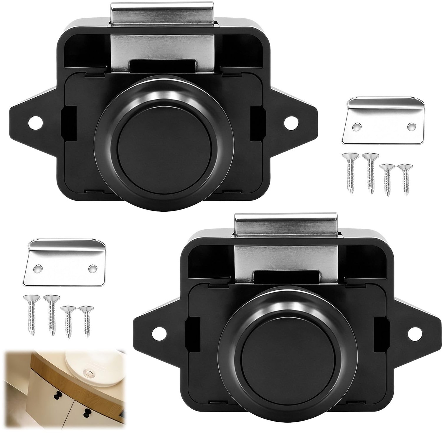 Camper sloten 2 stuks - metalen drukknop - aluminiumlegering - veilig voor camper en caravan - m-winkel