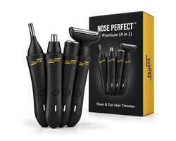 FALISTA® noseperfect PREMIUM 4 in 1 - neushaartrimmer mannen & vrouwen - oorhaartrimmer - wenkbrauw trimmer - krachtige trimmer - Multifunctionele trimmer - USB-oplaadbaar