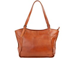 Bear Design Grote Shopper Dames - Schoudertas - Leer - Yvonne - Cognac