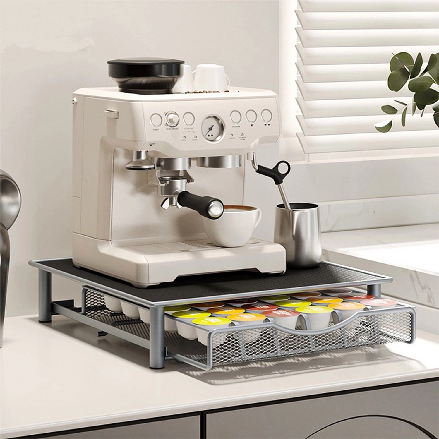 PIPIPOXER Capsulehouder - Koffiecups Houder - voor Dolce Gusto cups - 36 Cups - Opbergbox met Lade - Cuphouder - Grijs