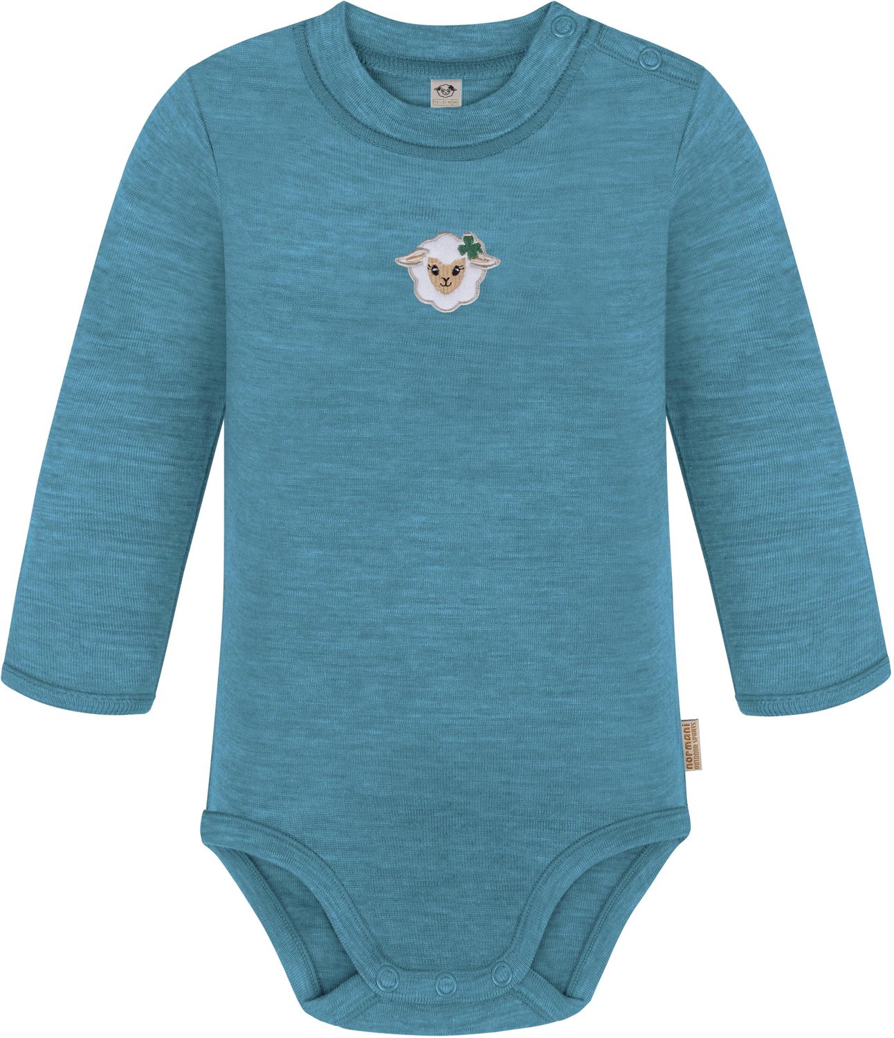 Baby-body met lange mouwen van merinowol „Tuai“