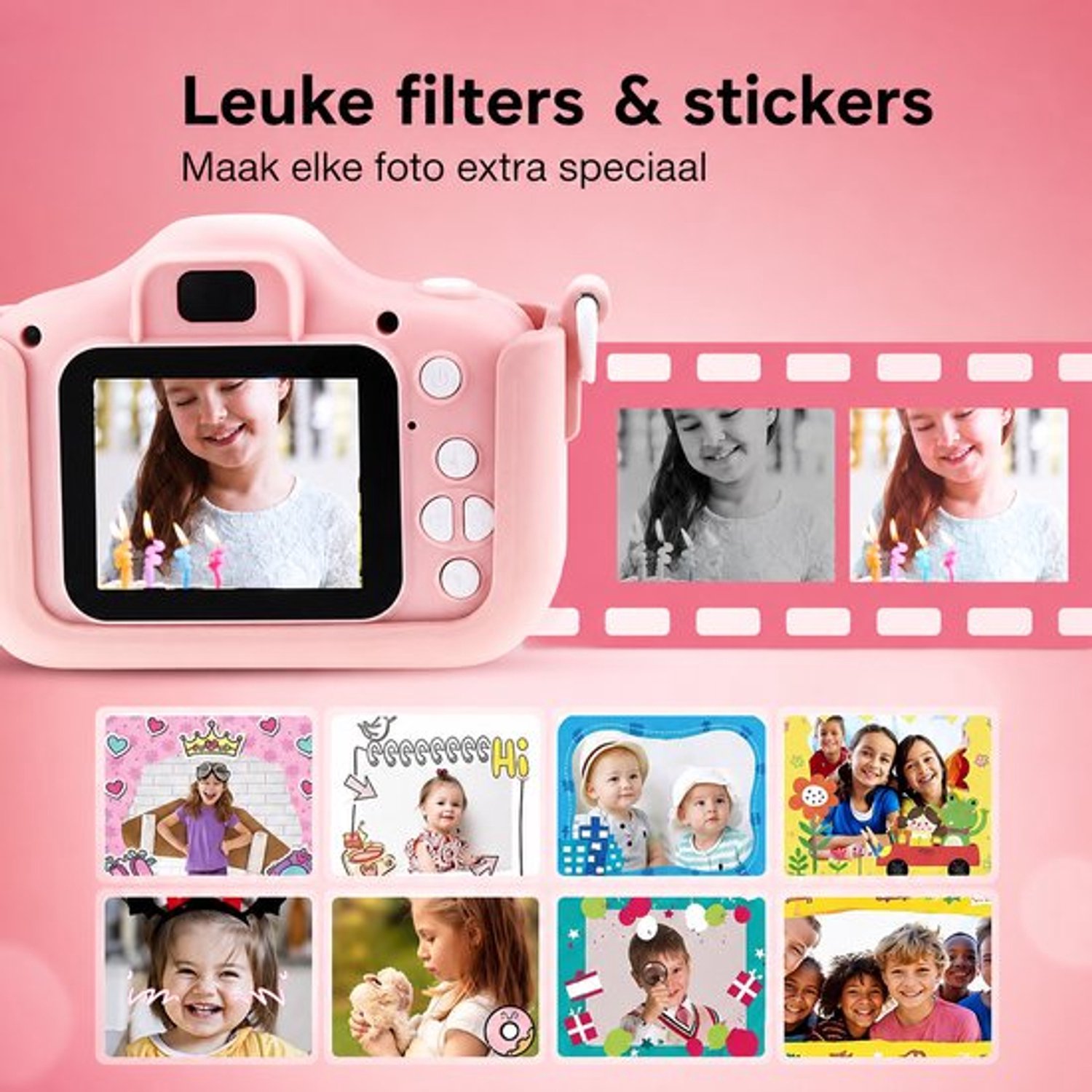 Kiddl Kindercamera – Digitale Camera voor Kinderen – 32GB SD-kaart – Selfiecamera – Foto & Video – Nederlands Menu — afbeelding 3