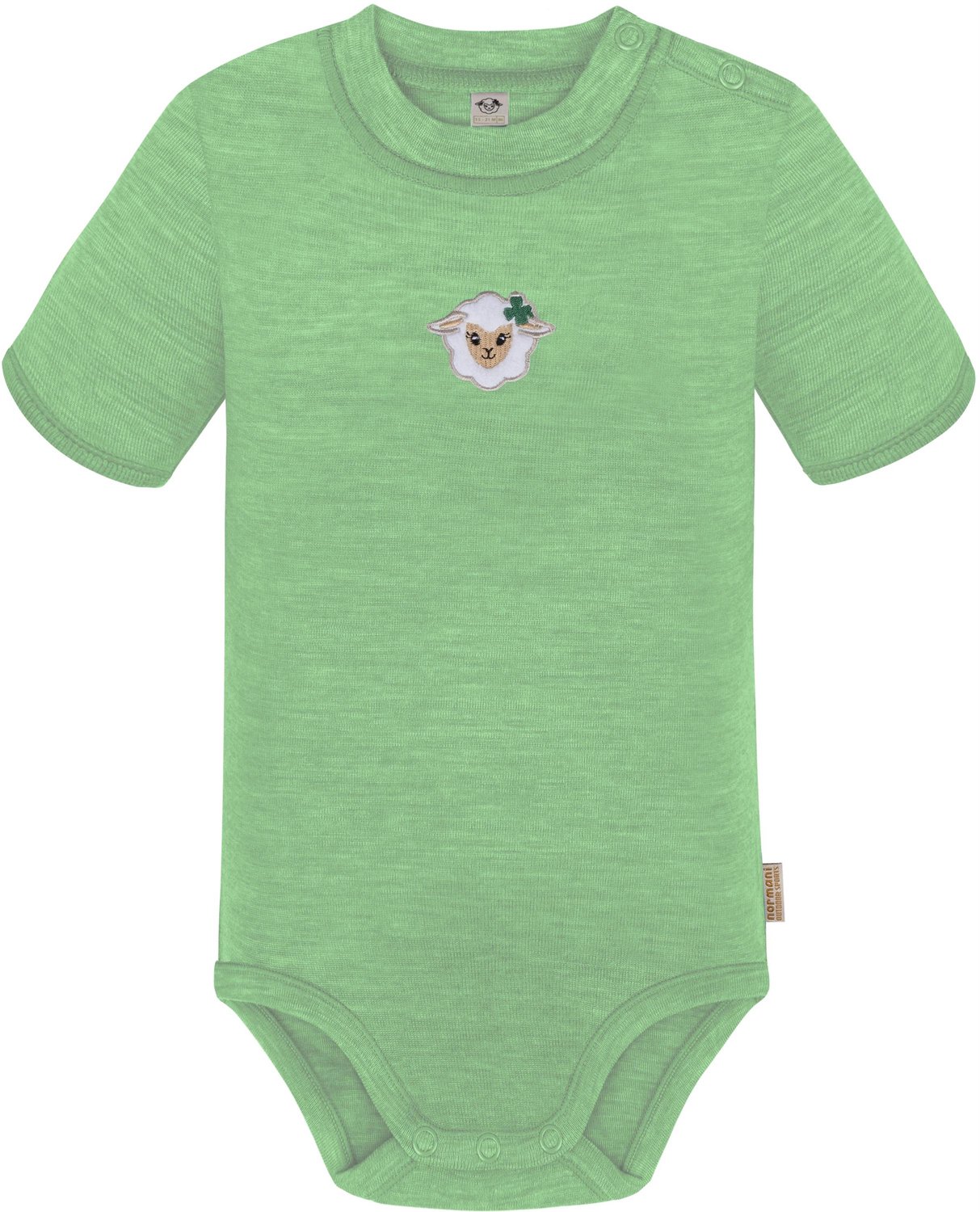 Baby-body met korte mouwen van merinowol „Tihoi“