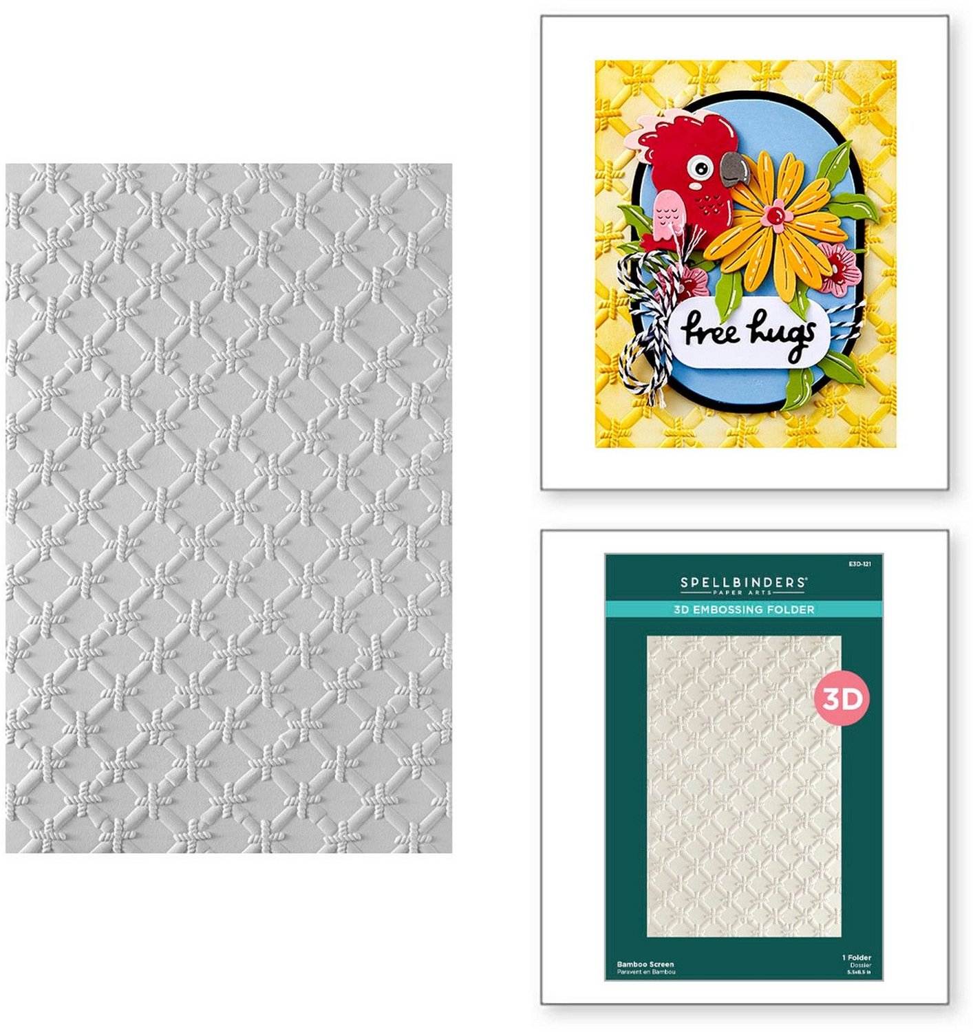 Spellbinders 3D Embossing Folder - Bamboo Screen - 14 x 21,6 cm