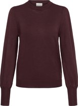 Kaffe KAlizza Round Neck Pullover Buttons Dames Trui - Fudge