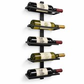 Muntel® Wijnrek Wand 5 Flessen - Mat Zwart Metaal - Modern Design