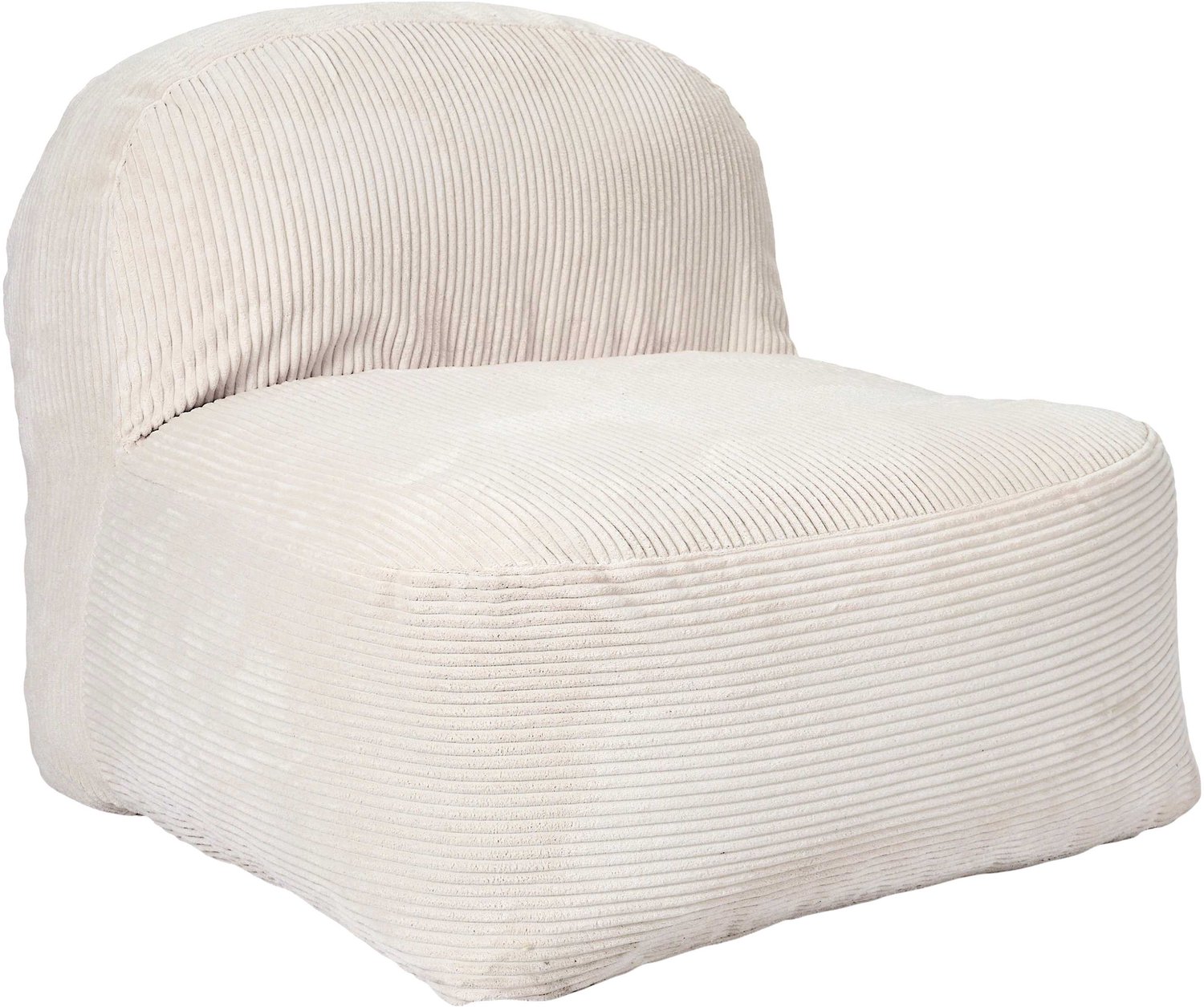 MISOU Loungestoel - Zitzak - Poef Zonder Armleuning - Ribstof - Beige - SCOTT