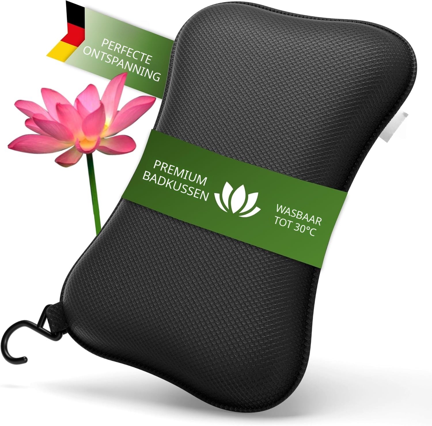 Warmara Badkussens voor in Bad - Badkussen - Bad Accessoire - Zwart - 30cm x 20cm x 4cm