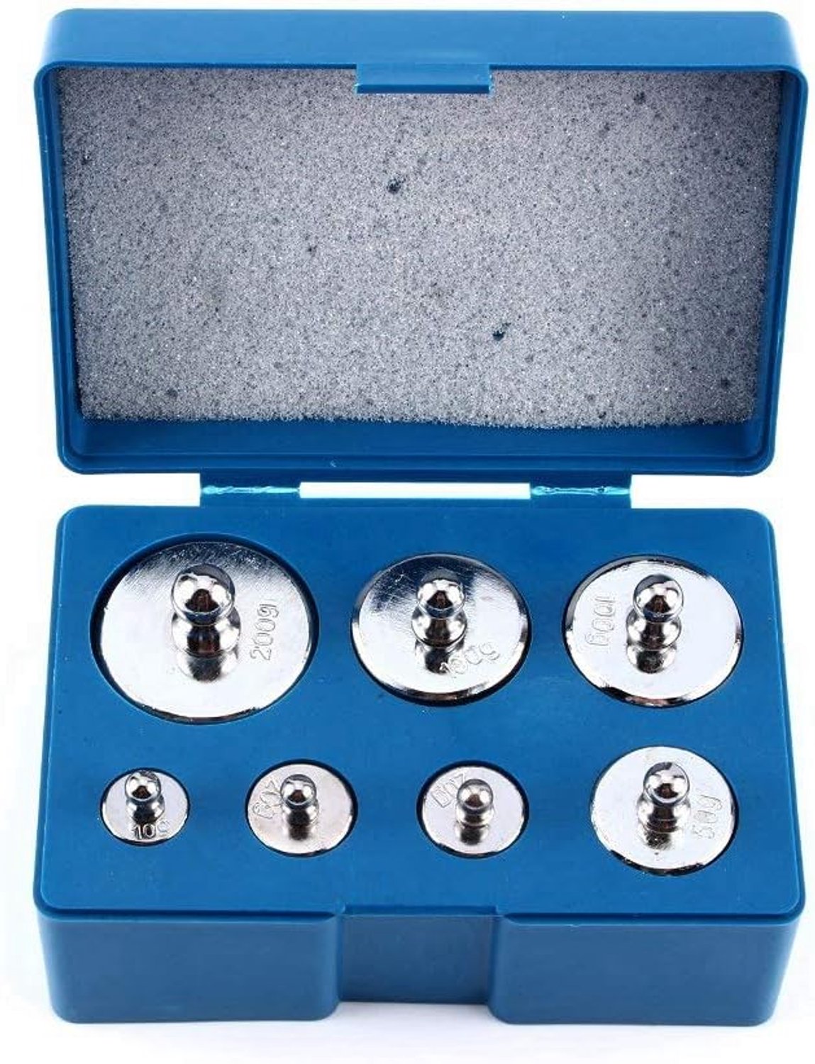 Calibratiegewichten set 10g tot 200g - zilver - met pincet voor digitale weegschalen - m-winkel
