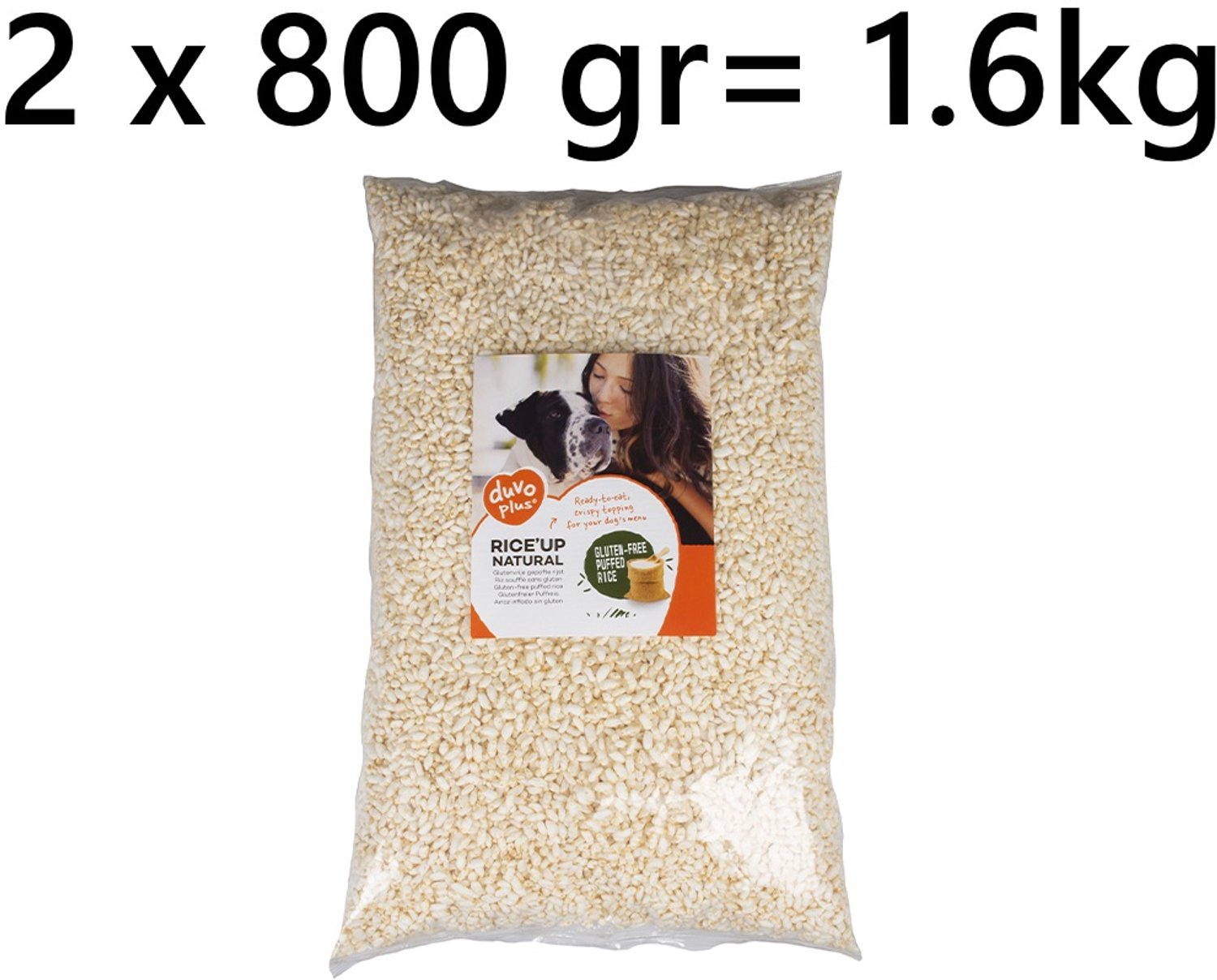 Cocapet by duvo= ** 2 x 800 gr ** gepofte rijst natural voor honden - glutenvrij - veggie - gezond en lekker