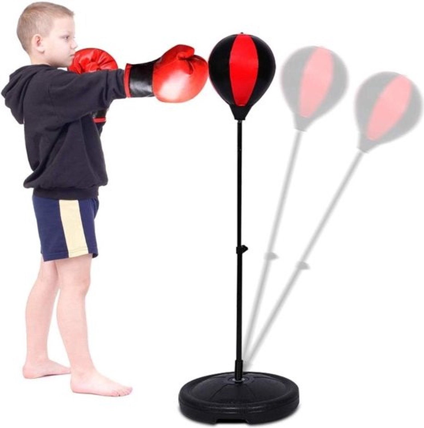 Instelbare staande bokszak voor kinderen - Met bokshandschoenen - Fitness en MMA