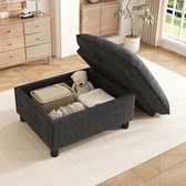 CHICFURN Opberghocker - Opklapbare zitting - 8 cm poten - Grijs