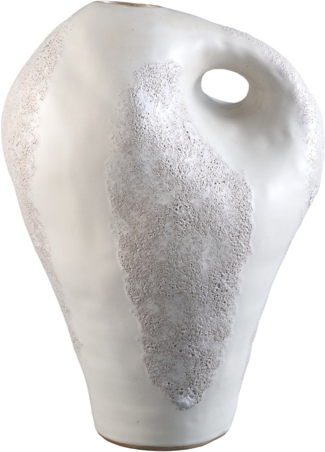 PTMD Dangelo White Ceramic Irregular Vase High Wit