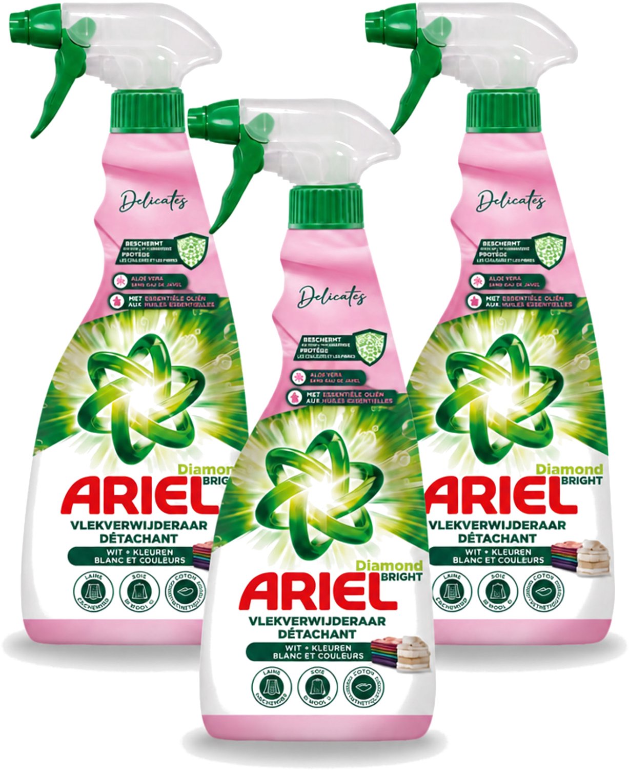 3 x Ariel - Vlekkenverwijderaar - Delicate & Wool Spray - 750 ml - Voordeelverpakking - 3 stuks